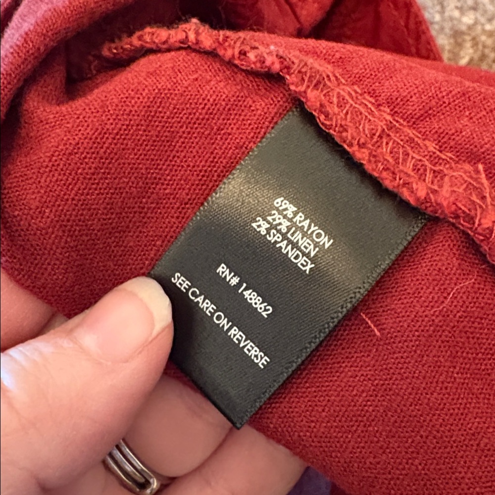 Torrid red stretchy linen blend shorts romper overalls - Picture 6 of 6